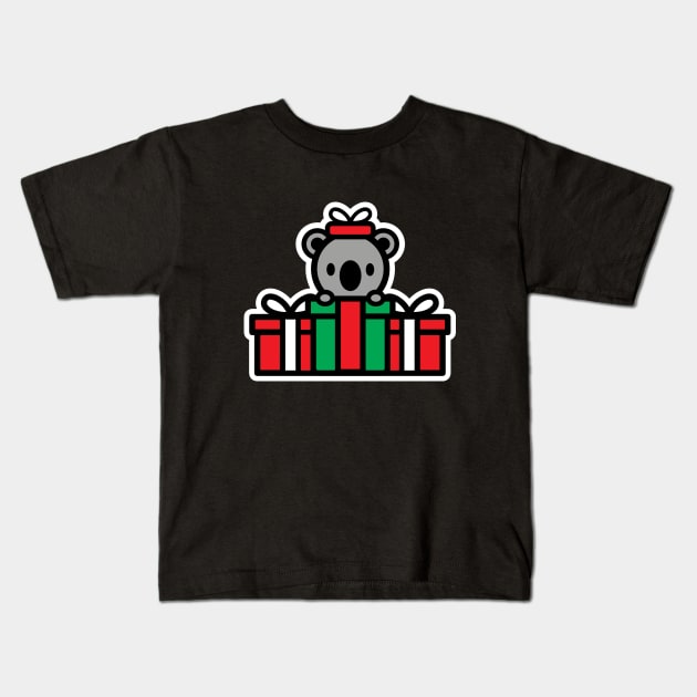 Koala Christmas Presents Bambu Brand Holiday Snow Kids T-Shirt by Bambu